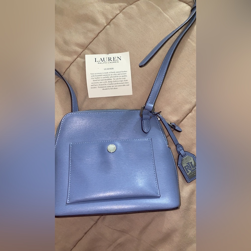 RALPH LAUREN Crossbody Bag. Baby Blue Color